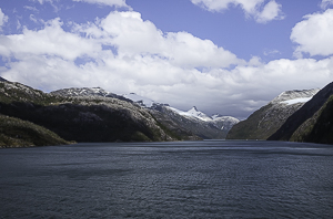 Up a fjord to Glacier Bay,Terra del Fuego, Argentina